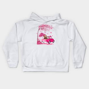 Valentine's Day Love Pickup Truck Wire Fox Terrier Kids Hoodie